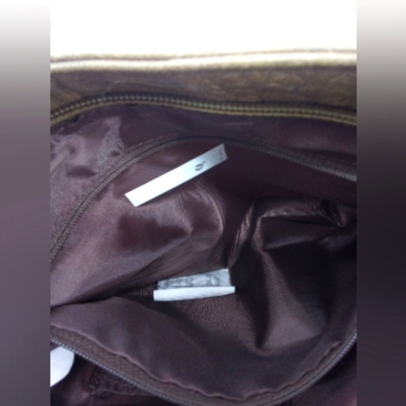 NWOT Vintage Brown Faux Crocodile Pendant Small Hobo Shoulder Bag - Picture 6 of 12